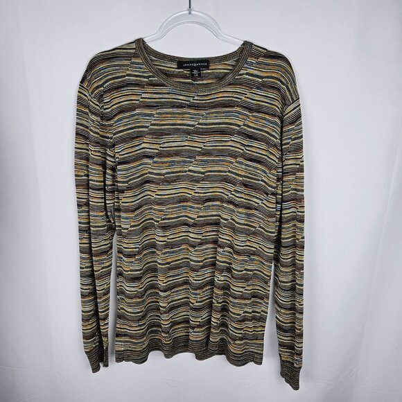 Jhane Barnes Mens Large Coogi style Bill Cosby Abstract Knit Sweater Green - Picture 3 of 8